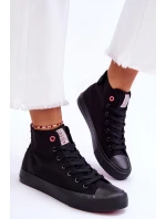 Damskie Klasyczne Wysokie Trampki Cross Jeans LL2R4088C Czarne