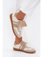 Niskie Sneakersy Damskie Z Wywiniętym Językiem Beżowe Ardira Niskie Sneakersy Damskie Z Wywiniętym Językiem Beżowe Ardira