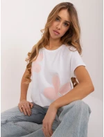 Bluzka RV BZ model 19737933 biało różowy - FPrice Bluzka RV BZ model 19737933 biało różowy - FPrice