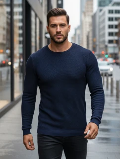 Pánský tmavě modrý svetr model 21995044 - FashionStreet