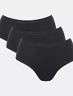 Dámske bavlnené midi nohavičky GO Daily 3P - BLACK - black 0004 - SLOGGI