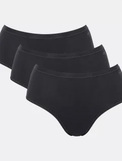 Dámske bavlnené midi nohavičky GO Daily 3P - BLACK - black 0004 - SLOGGI