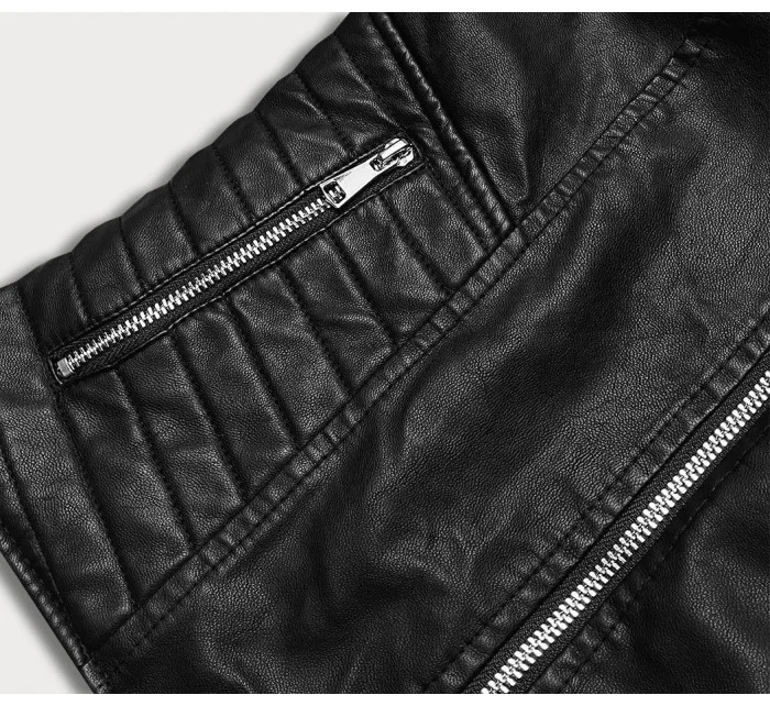 Černá dámská bunda ramoneska se stojáčkem model 18140997 - J.STYLE