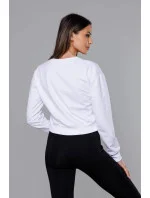 Dámska tenká krátka mikina biela (8B938-1)