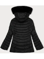 Černá dámská bunda s kapucí pro přechodné období model 21247400 - J.STYLE
