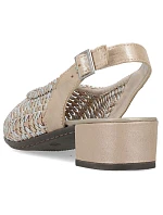 Dámske metalické béžové sandále Rieker 47078-90