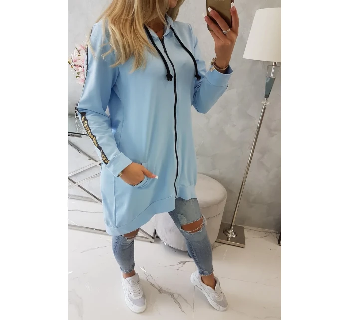 Mikina se zipem na zádech modrá