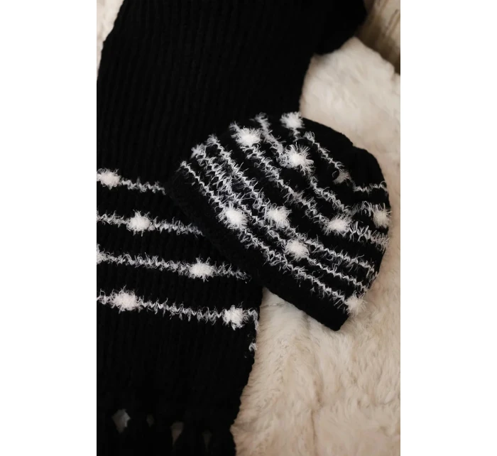 Dámská souprava se šátkem černá model 18751035 - K-Fashion Dámská souprava se šátkem černá model 18751035 - K-Fashion