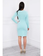 Přiléhavé šaty s výřezem pod model 18742041 mint - K-Fashion