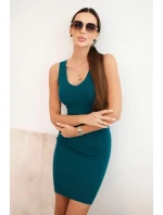 Dámský komplet viskózová blůza s šaty mořská