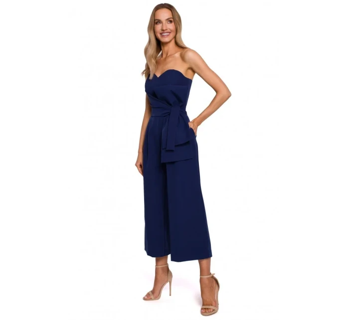 M571 Kombinéza bez ramienok - tmavo modrá