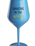 DANCING IN THE WINE - modrá nerozbitná sklenice na víno 470 ml