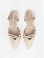 Pěkné dámské Jasnobeżowy  lodičky na jehlovém podpatku