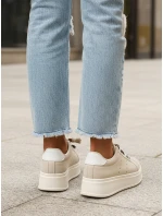 Dámske tenisky na platforme light beige FashionStreet ZY1420
