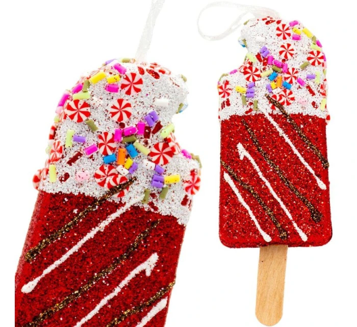 ZMRZLINOVÁ DEKORÁCIA ZÁVESNÁ OZDOBA 3KS ČERVENÁ