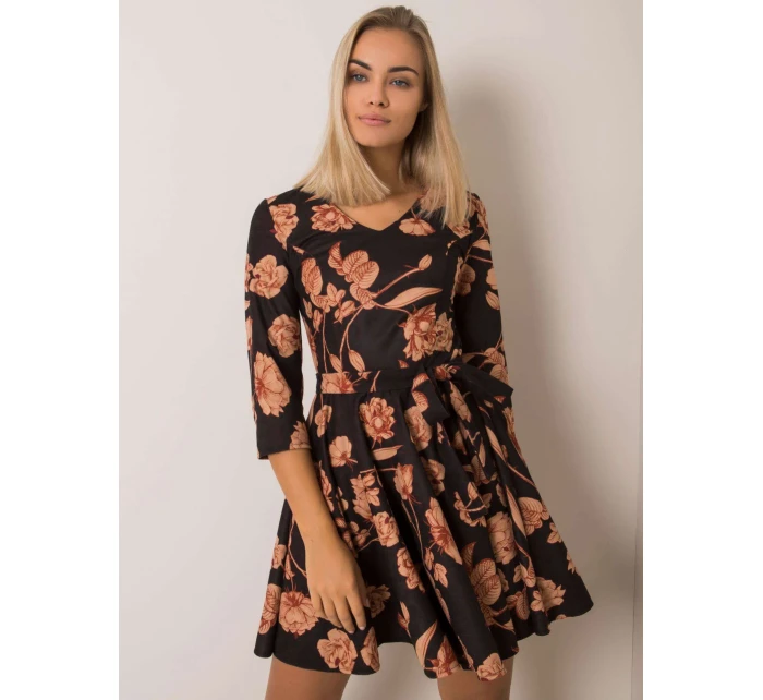 Šaty LK SK 508307 3.75P čierna a béžová