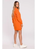 M676 Svetrová tunika so zipsami - oranžová