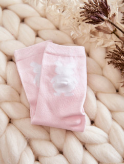 Mládežnícke bavlnené ponožky White Rabbit Pink