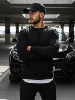 Pánská mikina bez kapuce černá model 21961988 - FashionStreet