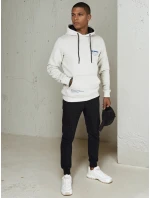 Pánská mikina s kapucí světle šedá model 21976042 - Dstreet