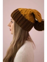 Milano fleecová čiapka K203 mustard melange+brown Milano fleecová čiapka K203 mustard melange+brown