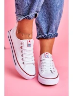 Damskie Klasyczne Trampki Białe Z Czerwoną Lamówką Ecoma Damskie Klasyczne Trampki Białe Z Czerwoną Lamówką Ecoma