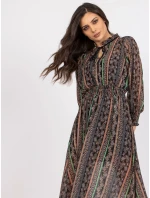 Šaty DHJ SK 15177 1.04P čierna a béžová