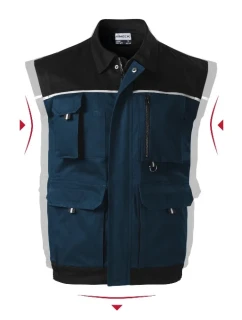 model 20637435 pracovní vesta pánská námořní modrá - MALFINI, a.s.