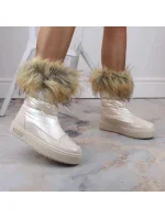 Dámske snežnice INT1924B s umelou kožušinou MM274380 Light beige - Big Star Dámske snežnice INT1924B s umelou kožušinou MM274380 Light beige - Big Star