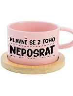 DON'T GET AWAY - ružový hrnček s makrónkou 200 ml