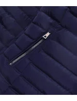 Modrá prešívaná dámska bunda na prechodné obdobie (23063-6)