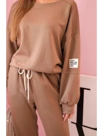 Súprava tepláky + nohavice maslová látka ťava