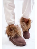 Damskie Zamszowe Śniegowce Z Futerkiem Szare Alexa Damskie Zamszowe Śniegowce Z Futerkiem Szare Alexa