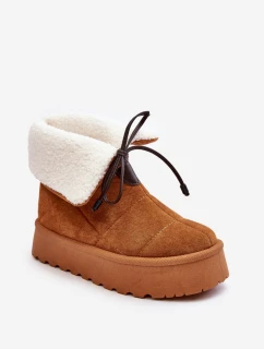 Śniegowce Na Platformie Z Kożuchem Camel Olimuka