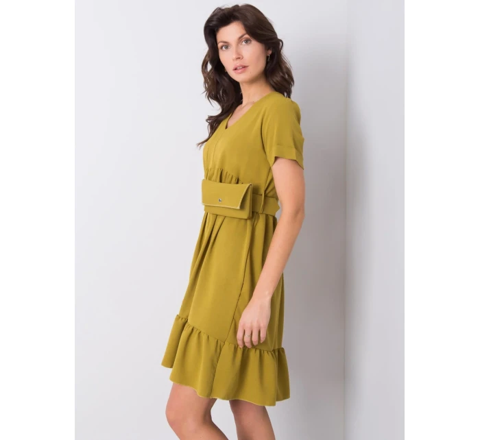 Šaty DHJ SK model 17614713 olivový - FPrice Šaty DHJ SK model 17614713 olivový - FPrice