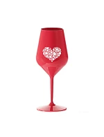 HEART - červený nerozbitný pohár na víno 470 ml