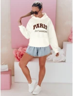 Dámska oversize mikina PARISSIA ecru FashionStreet BY1454