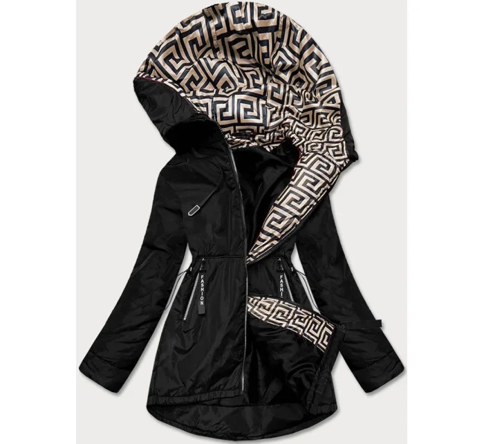 Černobéžová dámská bunda pro přechodné období model 17249662 - S'WEST