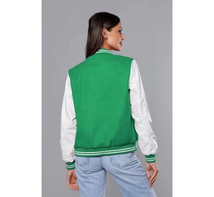 Zelená dámská baseballová bunda model 18141042 - J.STYLE Zelená dámská baseballová bunda model 18141042 - J.STYLE