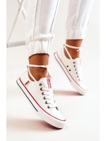 Damskie Materiałowe Trampki BIG STAR JJ274123 Białe Damskie Materiałowe Trampki BIG STAR JJ274123 Białe