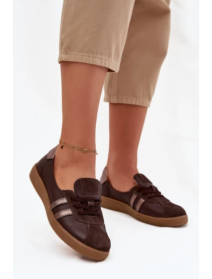 Kožené semišové dámské polobotky typu barefoot model 21744462 čokoládové - Zazoo