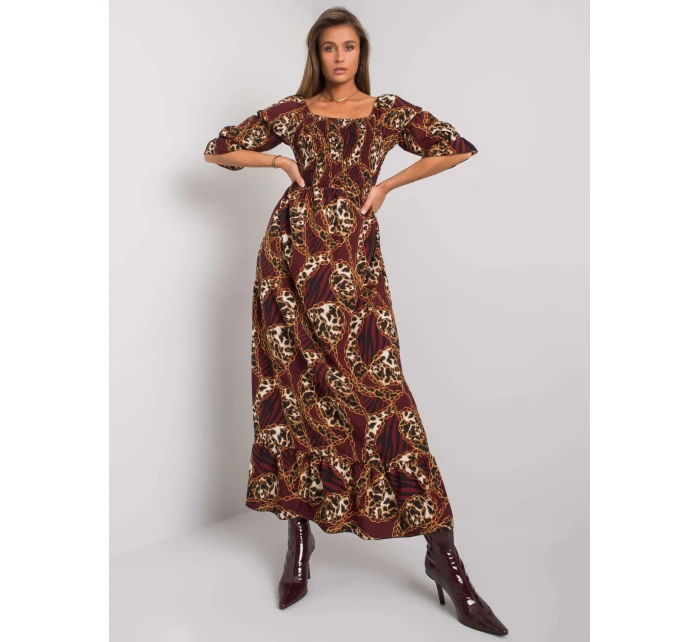 Šaty DHJ SK model 15859597 kaštanová - FPrice Šaty DHJ SK model 15859597 kaštanová - FPrice