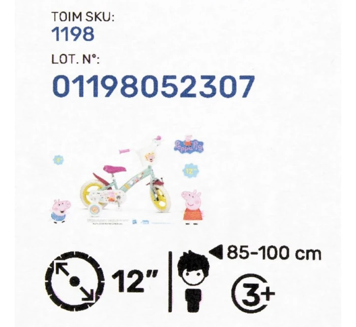 Detský 12" bicykel Peppa Pig zelený 1198 Detský 12" bicykel Peppa Pig zelený 1198