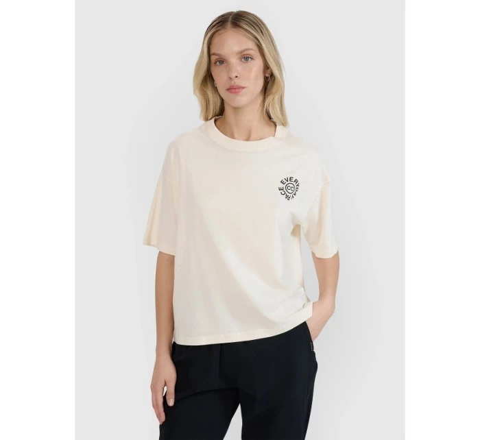 Dámske tričko oversize s potlačou 4F 4FWSS25TTSHF1993-11S Dámske tričko oversize s potlačou 4F 4FWSS25TTSHF1993-11S