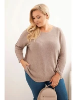 Dámsky plus size sveter s lodičkovým výstrihom Fango Dámsky plus size sveter s lodičkovým výstrihom Fango