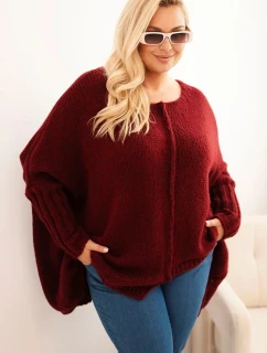 Svetr dámský Plus Size z model 21321808 s volným střihem a rukávem 3/4 fango - K-Fashion