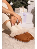 Dámské pantofle s kožíškem Camel Delissa
