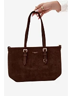 Hnědá kabelka z umělé semiše model 22221021 - Flora&Co Hnědá kabelka z umělé semiše model 22221021 - Flora&Co