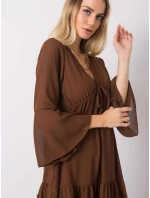 Sukienka DHJ SK model 20473535 brązowy - FPrice Sukienka DHJ SK model 20473535 brązowy - FPrice