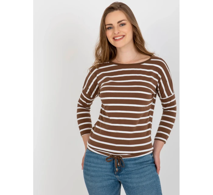 Bluzka RV BZ model 18604795 biało brązowy - FPrice Bluzka RV BZ model 18604795 biało brązowy - FPrice